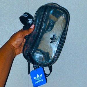 Black Adidas clear waist bag